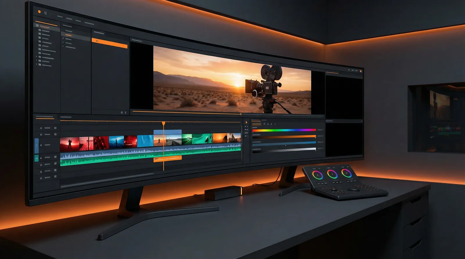 国产视频 专业视频剪辑工作台界面